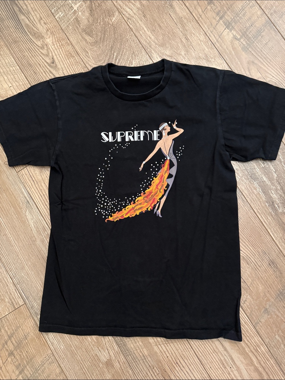 Supreme Black Tee Stardust